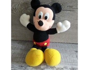 Peluche vintage de Mickey Mouse de Disney World de 9 pulgadas, década de 1990