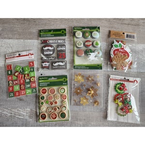 3D Stickers Large LOT - Recollections - Christmas Wreaths Wood Calendar NEW #32