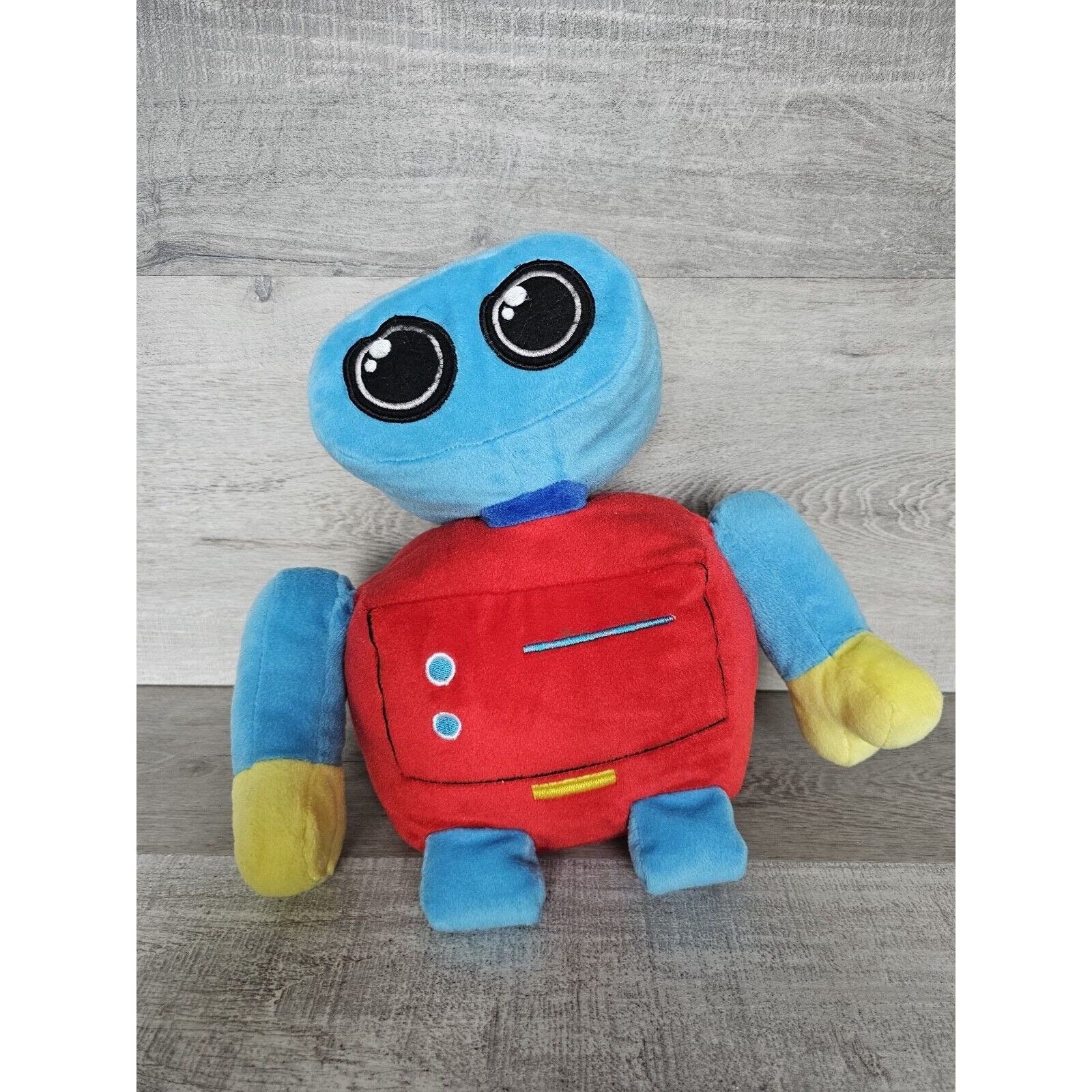 Zeldzame Sugar Loaf Kellytoy Blauw Rood Robot Knuffel Knuffeldier 10" Htf