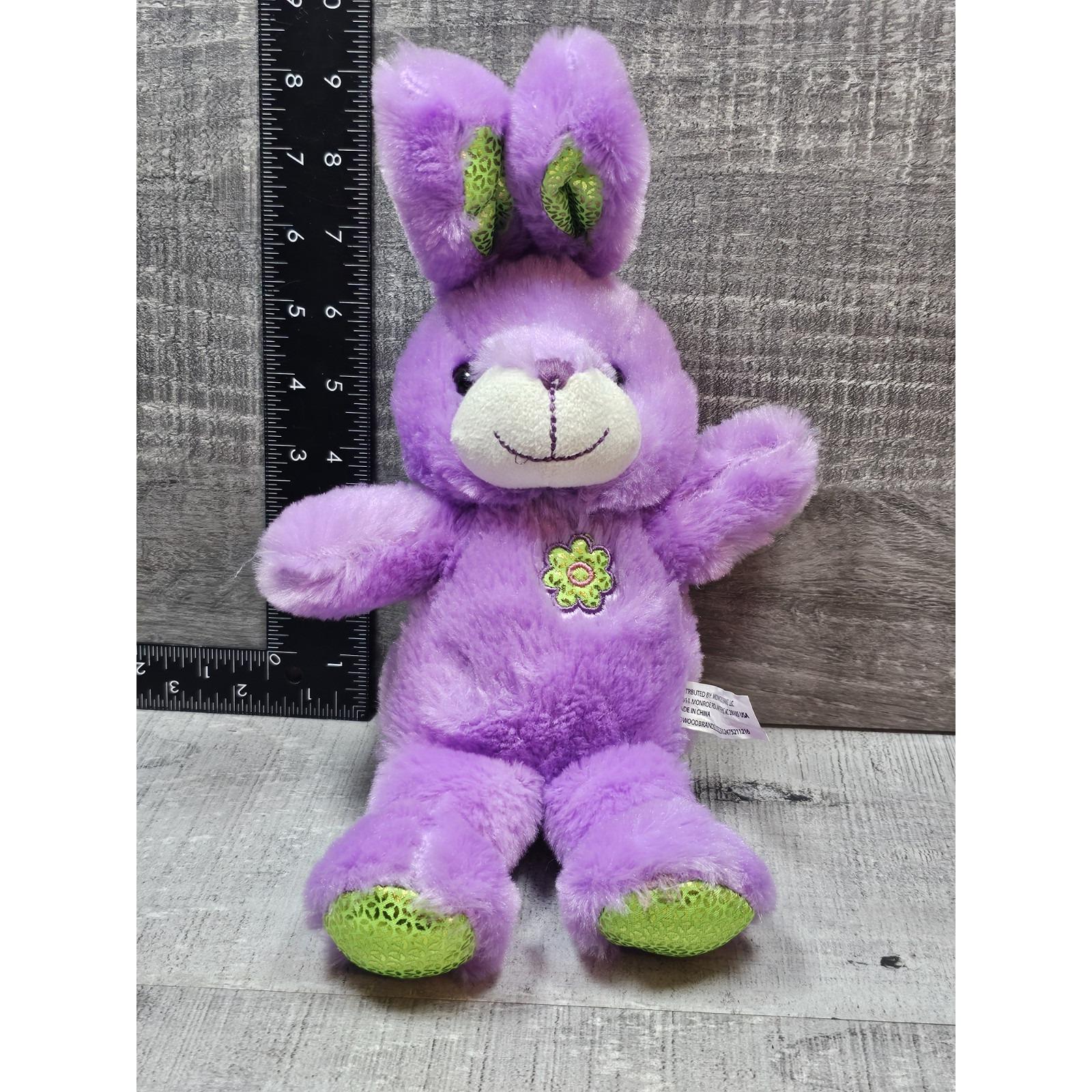 Midwood Brands Purple Bunny Rabbit Plush Stuffed Animal Lime Green