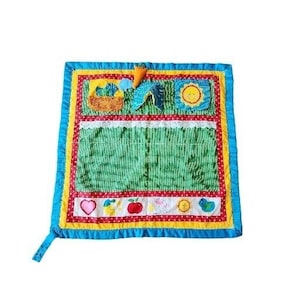 Vintage 1985 PLAYSKOOL Baby Fold N&#39; Go Activity Quilted Play Mat EUC