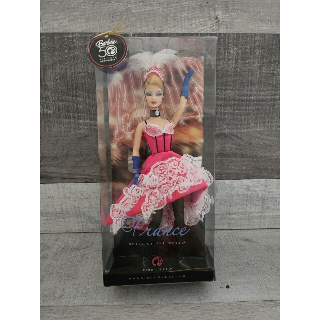Barbie Coleccionista Etiqueta Rosa Francia Muñecas Del Mundo 50