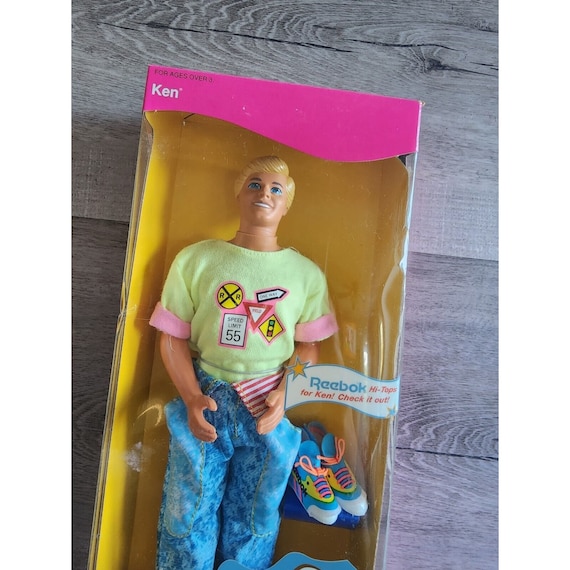 Vintage All American Ken Doll 1990 Mattel #9424 NIB Reebok Shoes