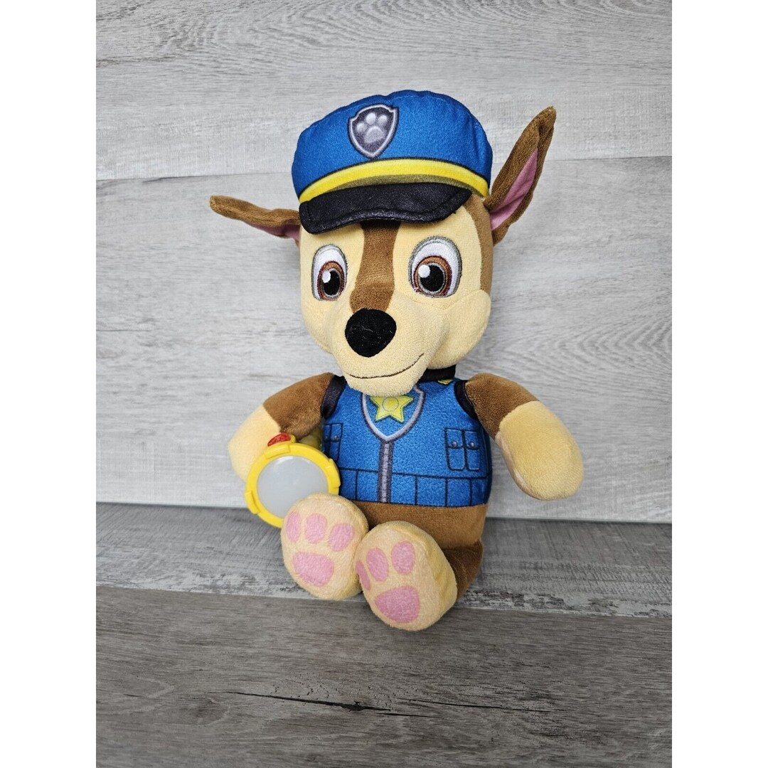PAW Patrol Snuggle up Chase Plush With Flashlight and Sounds Etsy