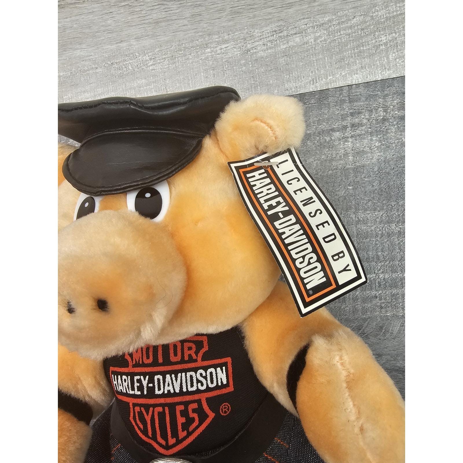 Vintage 1993 Harley Davidson Motorcycles Plush Hog Biker Pig