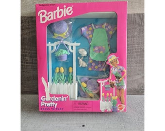Vintage Barbie Gardenin 'Pretty Dress N Play 1997 Spielset #68658 New Rare HTF