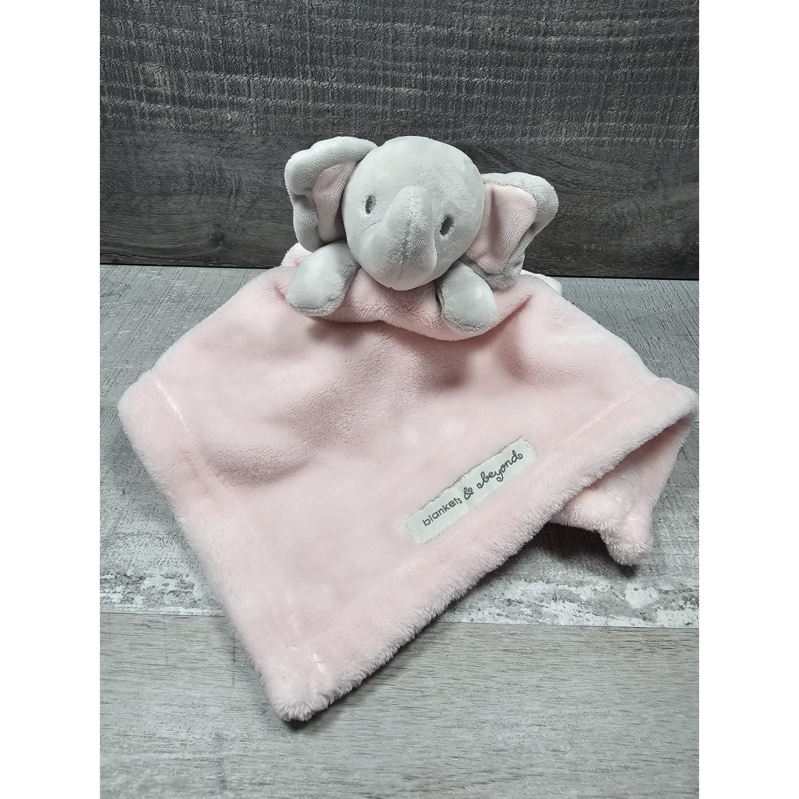 Blankets & Beyond Elephant Baby Blanket Lovey Plush Security Blanket Pink