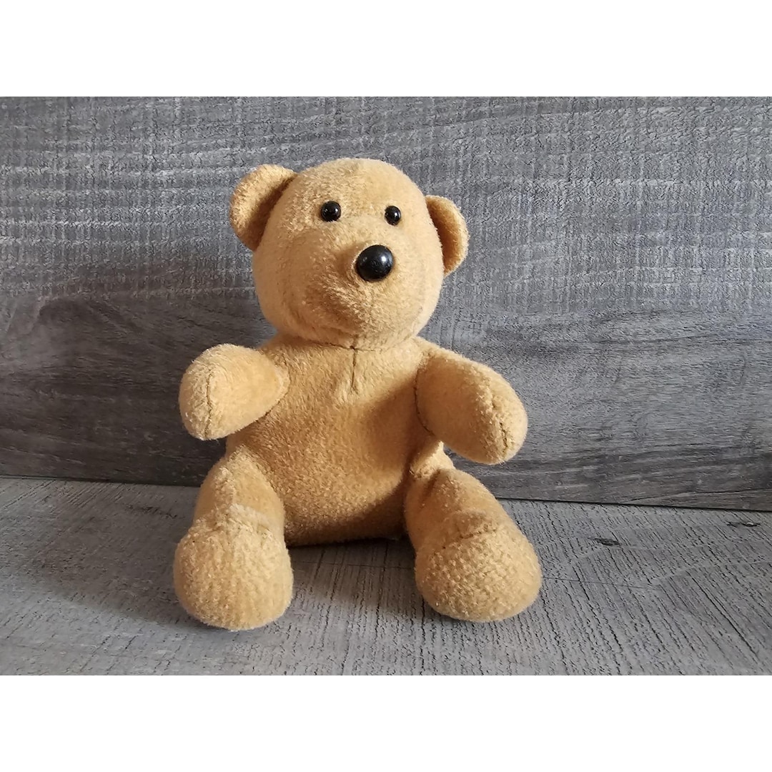 Vintage 6" Caramel Brown Teddy Bear Plush Stuffed Animal Sitting - Etsy