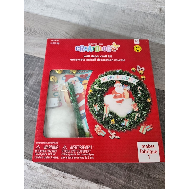 Creatology Christmas Wall Decor Craft Kit Santa Wreath Lights up NEW Etsy
