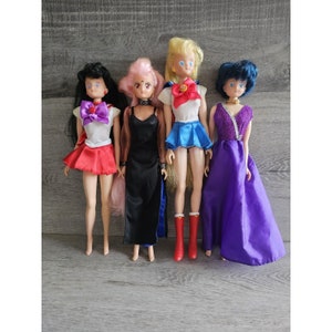 Vintage Sailor Moon Fashion Doll LOT 11.5&quot; 2000: Mars, Mercury, Wicked, Sailor M