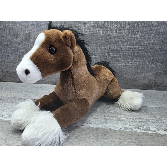 Aurora Horse Pony Plush 12” Brown White Stuffed Animal Toy