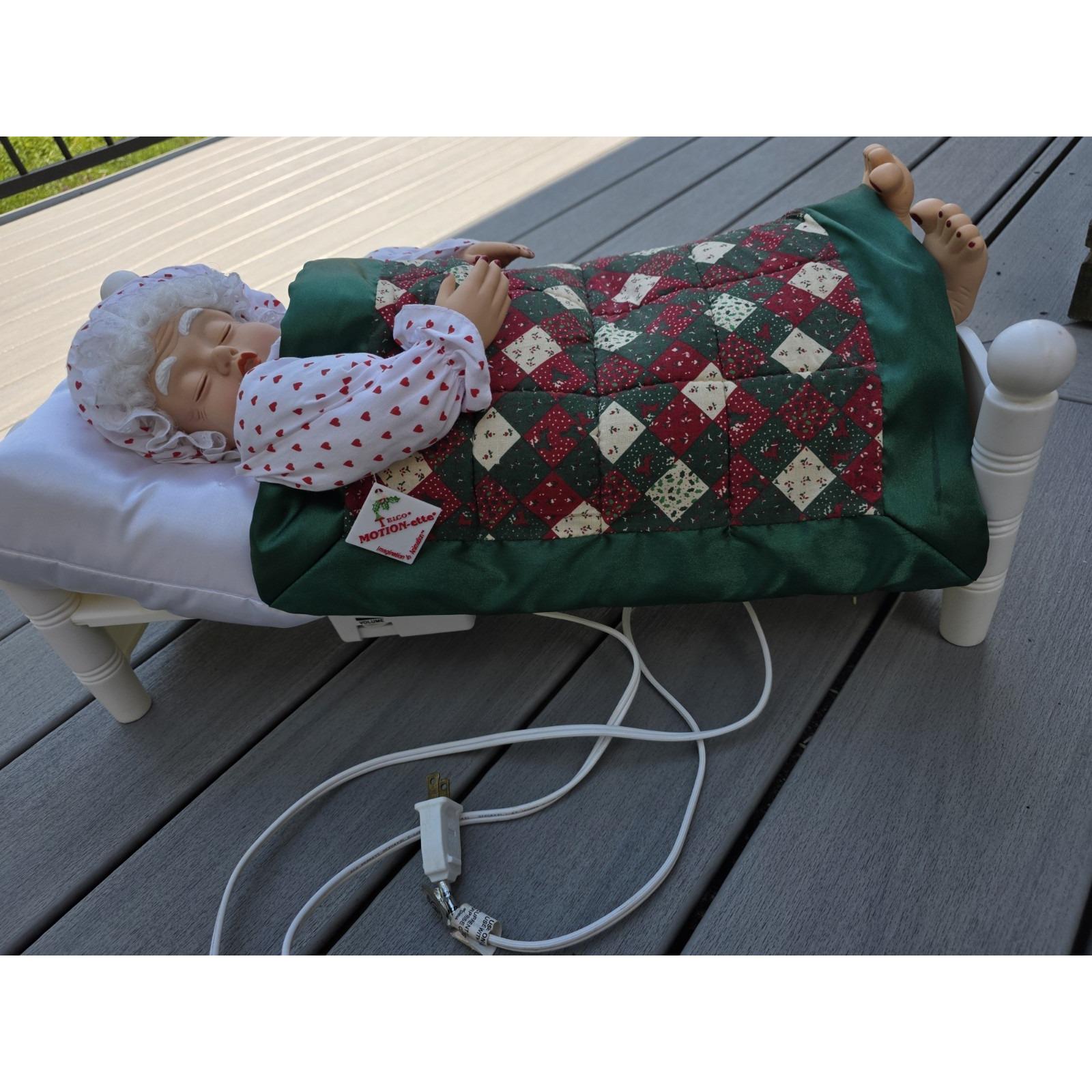 Telco Large 24” Vintage Animated Sleeping Snoring Santa Mrs. Claus