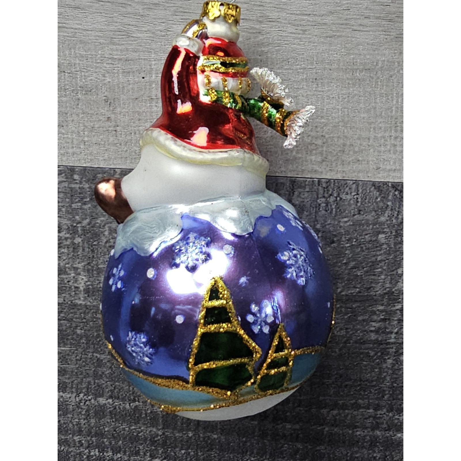 ヴィンテージ スノーマン 冬の雪景色 5.25インチ クリスマス