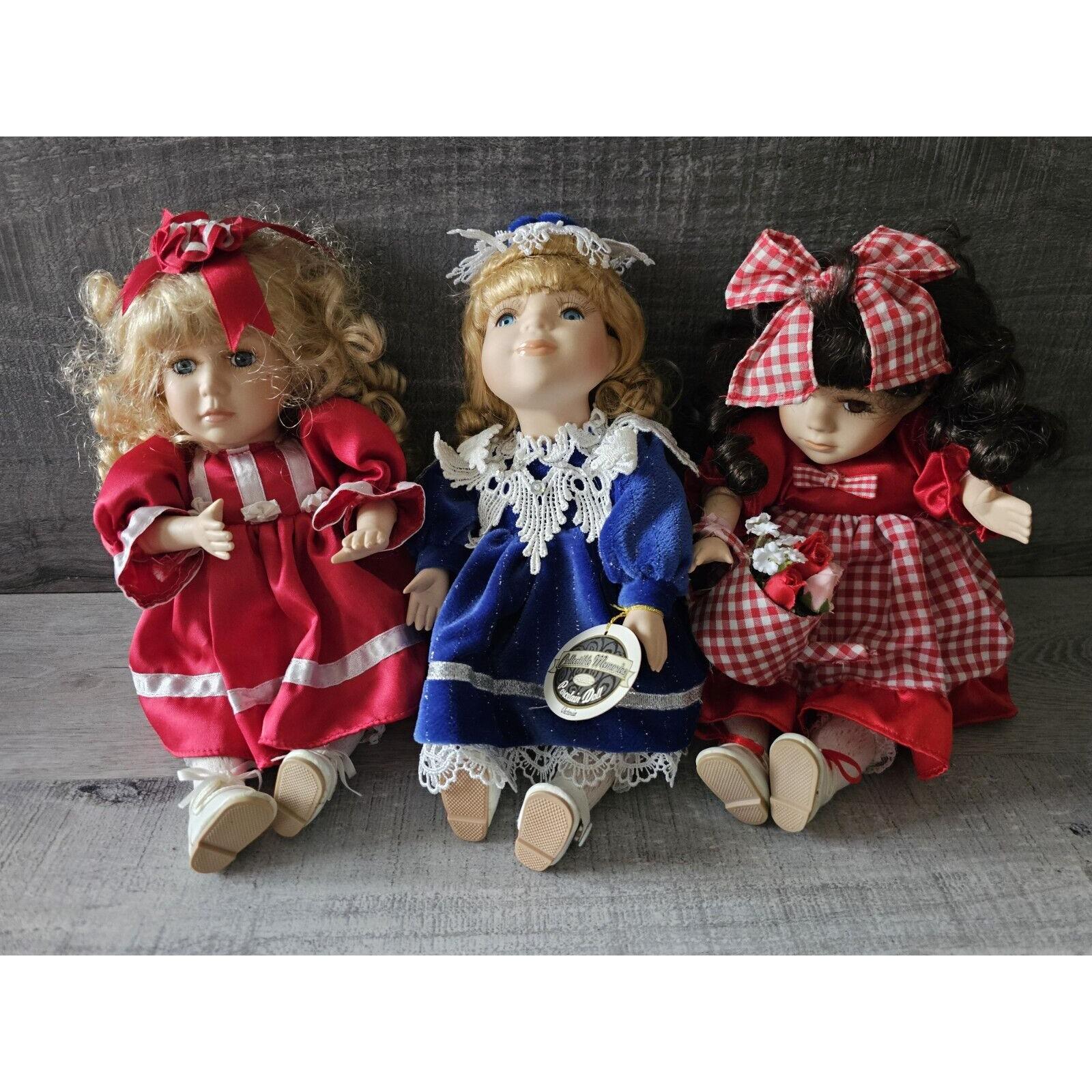 Vtg Collectible Memories Musical Porcelain Dolls Lot of 3