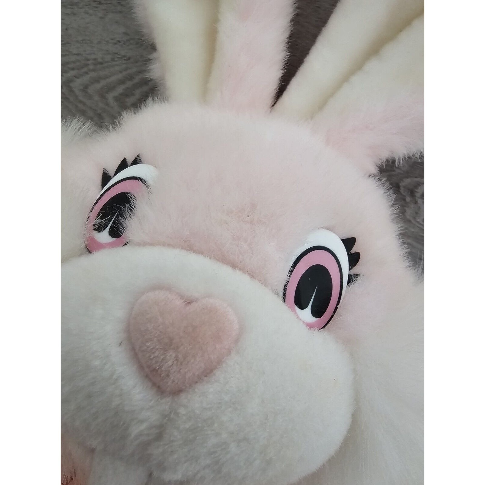 RARE Vtg 1993 Talking Rabbit Head Plush Pink Face Bunny Easter