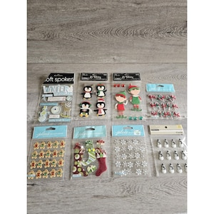 Sticker Lot Christmas Scrapbooking 3D Stickers Holiday Winter RARE Jolee&#39;s #134