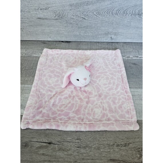 Hudson Baby Pink White Bunny Security Blanket Lovey HB Soft Fleece