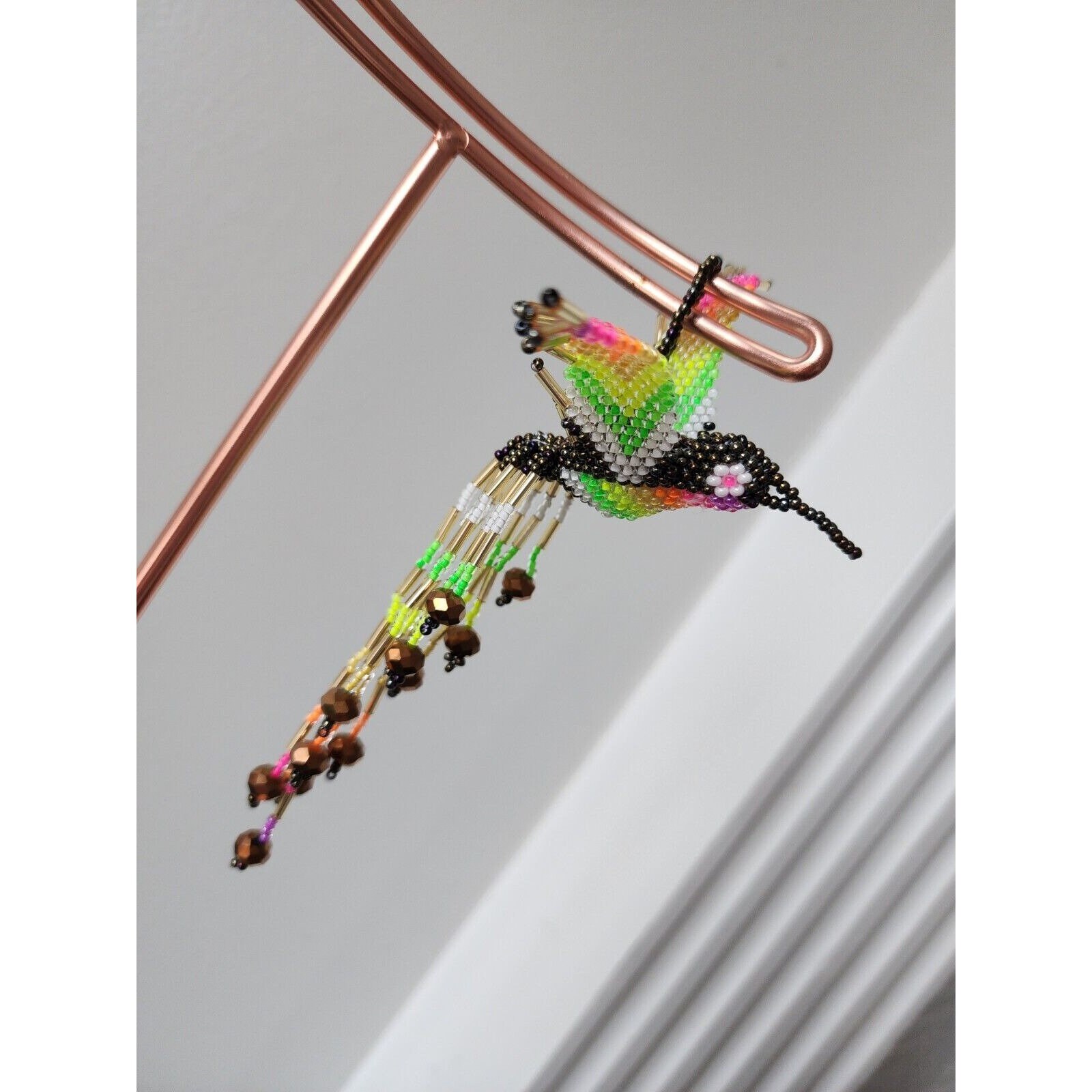 ウイチョル ビーズ ハチドリ キーチェーン メキシコ フォークアート 鳥 