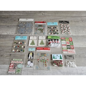 Sticker Lot Christmas Scrapbooking 3D Stickers Holiday Winter RARE Jolee&#39;s #122