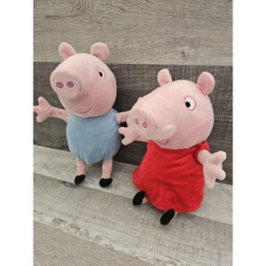 2003 Peppa Pig Plush Talking Hugs Peppa Pig Stuffed Animal Toy 10&quot; - Lot of 2