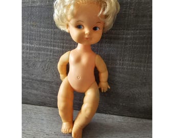 Playmates 9" Vinyl Doll Vintage Made in Hong Kong 4091 Rooted Blonde Hair