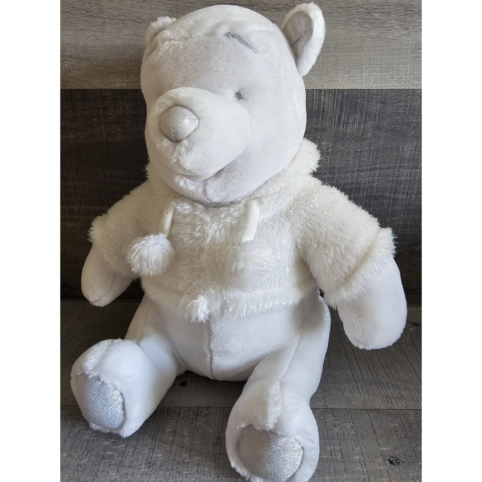 Disney Store Winnie the Pooh Snowflake Pals 12” Plush White Teddy