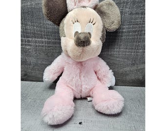 Minnie Mouse Disney Parks Baby Rattle Plush Disneyland Resort Pink Baby Infant