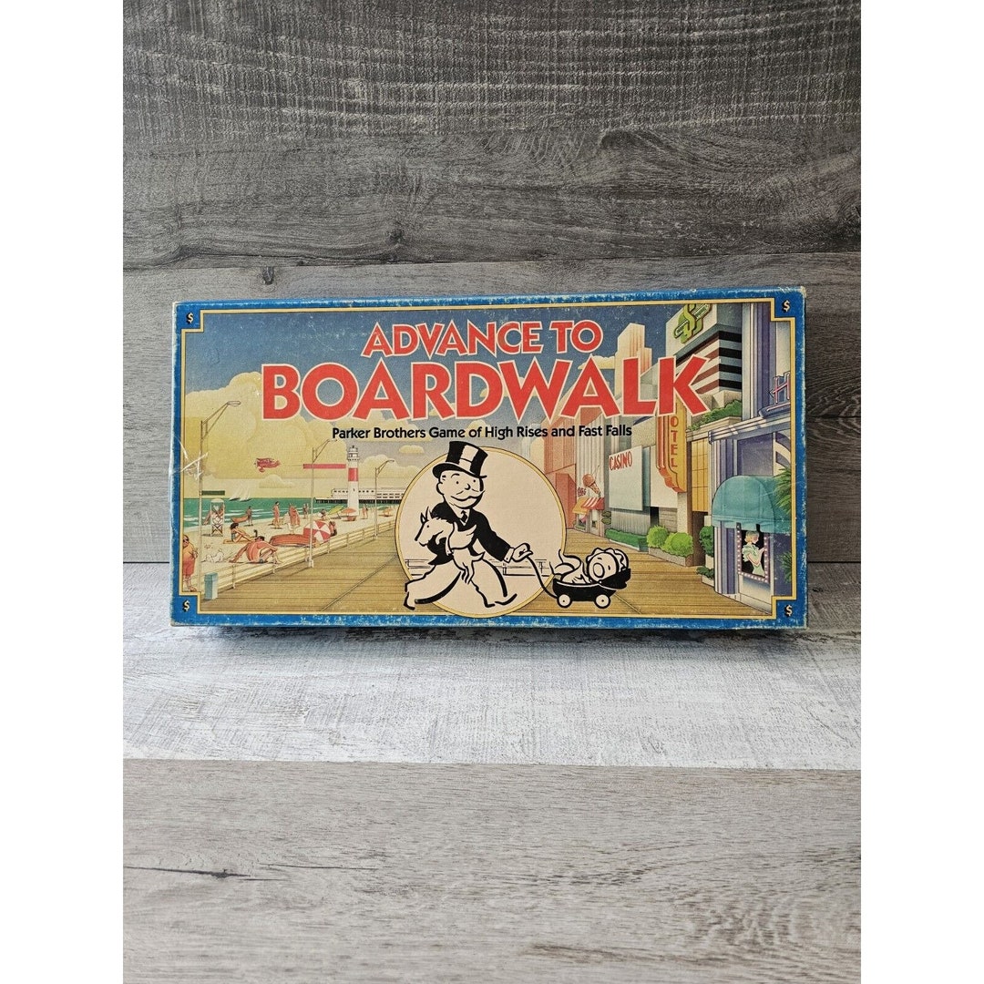 Advance to Boardwalk Monopoly Board Game Vintage 1985 Parker Brothers ...