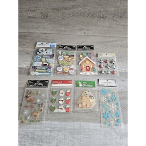 Sticker Lot Kerst Scrapbooking 3D Stickers Vakantie Winter ZELDZAME Jolee&#39;s #140