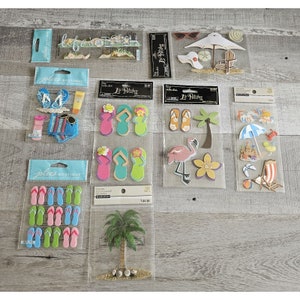 Lote de pegatinas - Pegatinas 3D para álbumes de recortes de playa - Piscina de vacaciones Nadar Jolee's #170