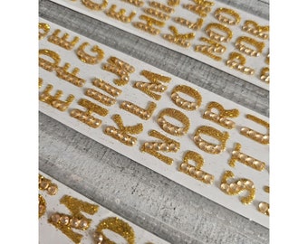 352 Adesivi Glitterati Alfabeto E Numeri In Vinile, Oro E Argento, Altezza 2,5 Cm - Per Scrapbooking, Album, Etichette E Decorazioni