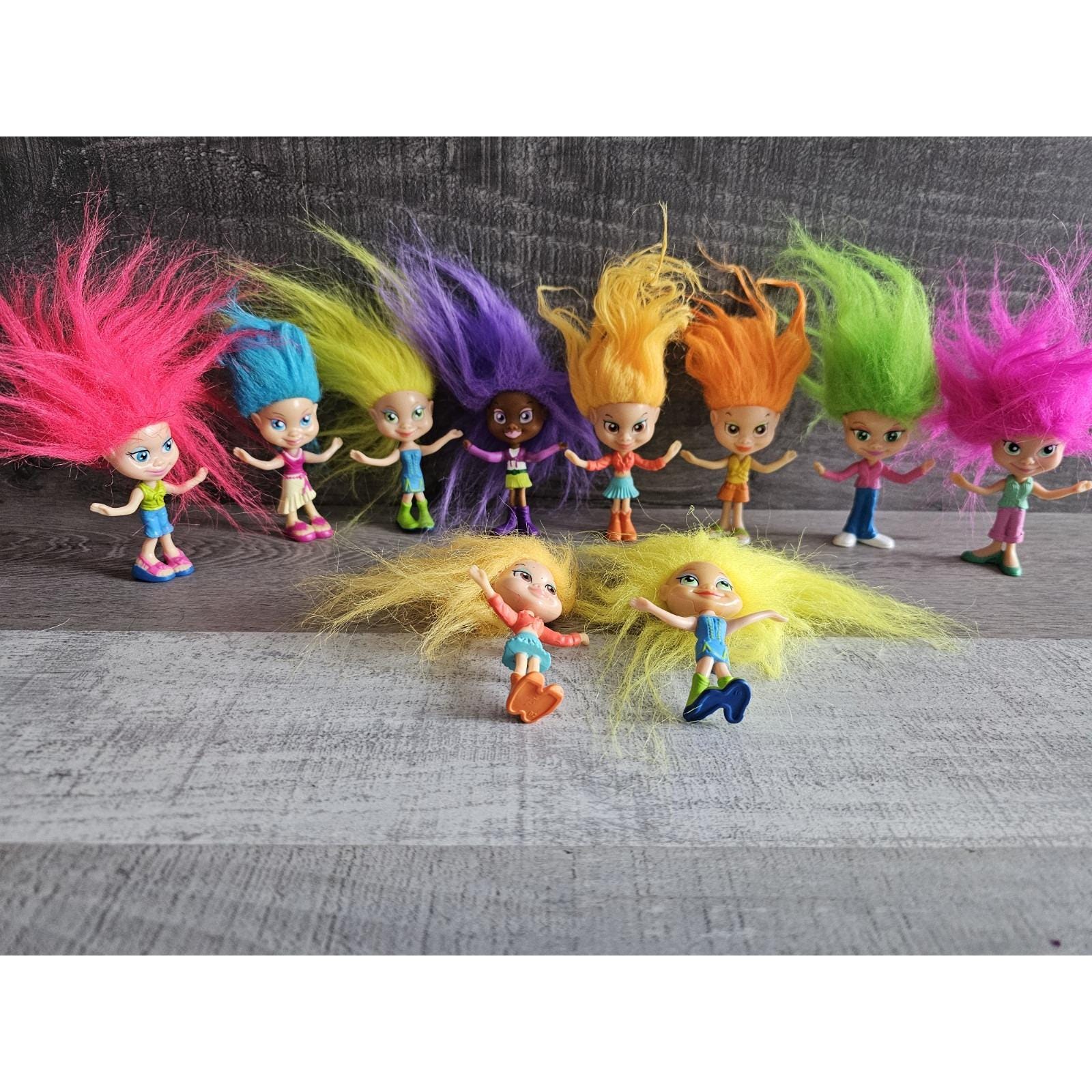 Lot of 10 Mcdonalds 2006 Fairy Toys TROLLZ Dolls Trina, Olivia