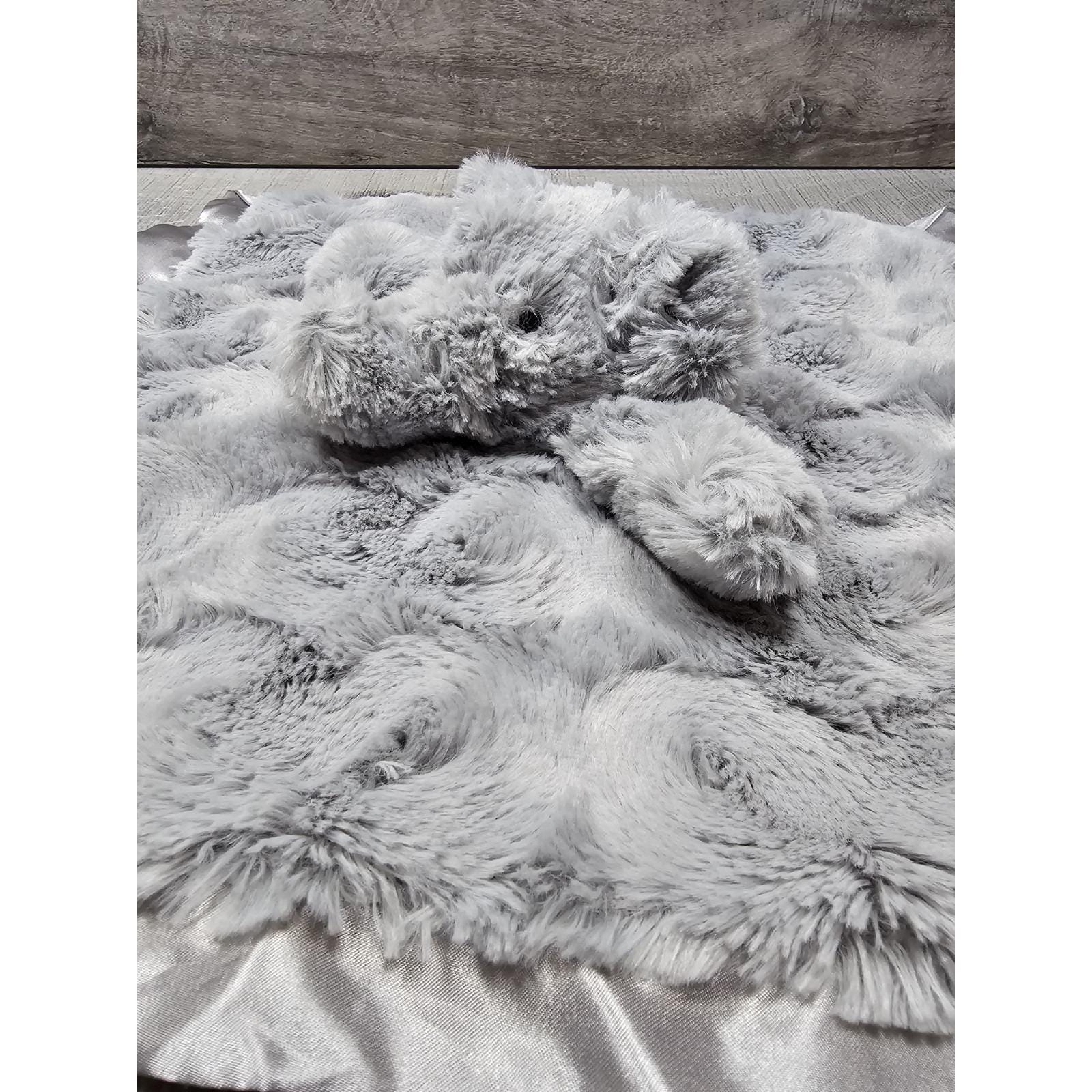 Cloud Island Elephant Lovey Security Blanket Plush Gray Soft Satin