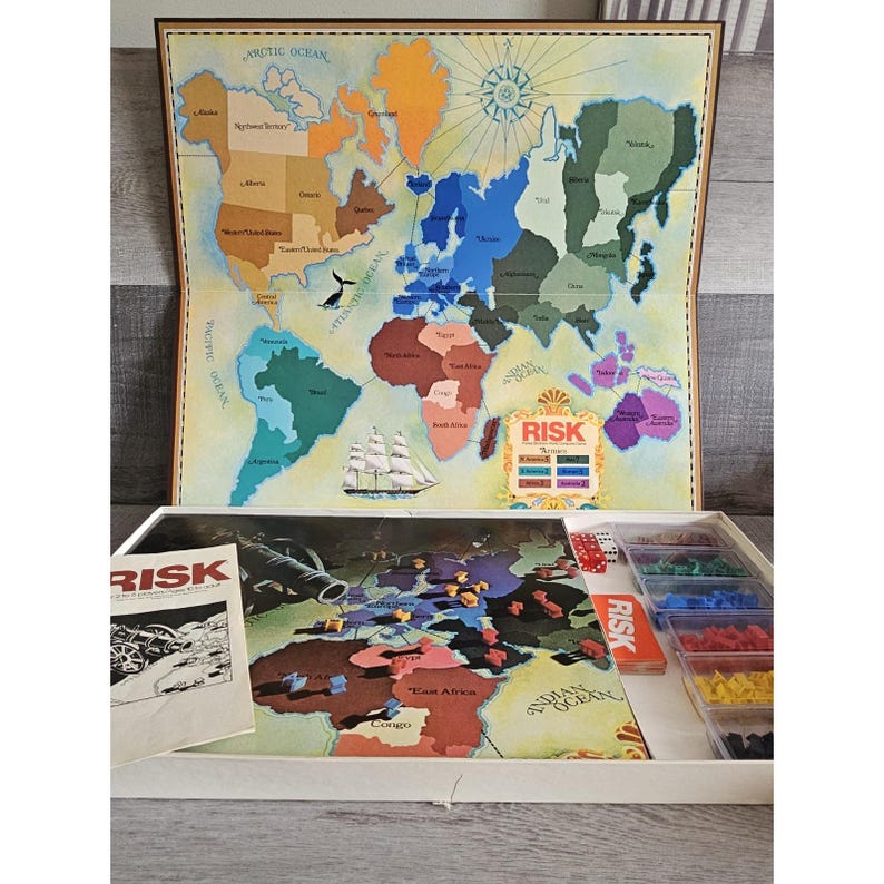 Vintage 1980 Risk Board Game Parker Brothers World Conquest No. 44 ...