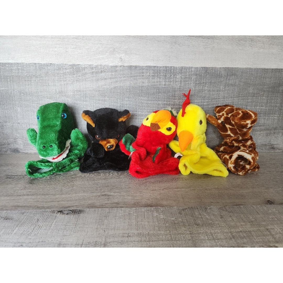 Dollar Tree Hand Puppet Plush LOT of 5 Alligator Parrot Bear Etsy