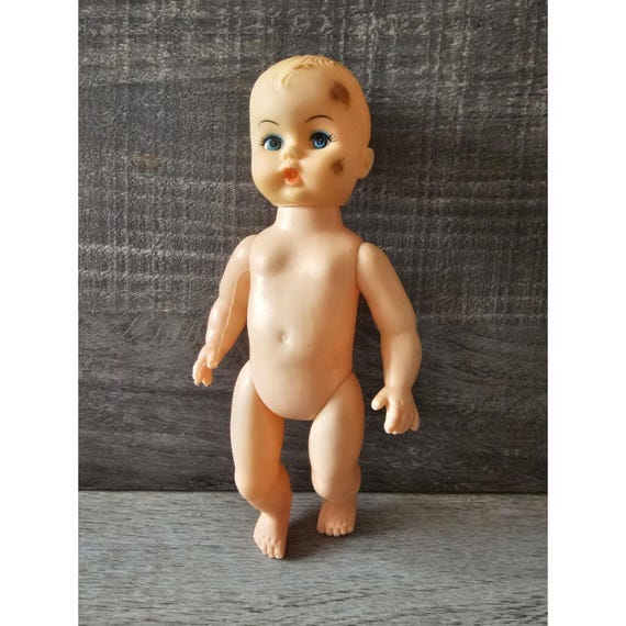 Vintage Plastic Baby Doll Blue Eyes 8