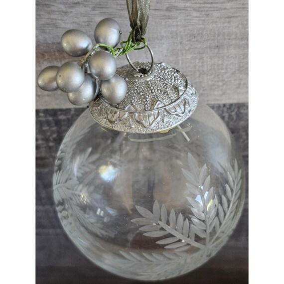 ヴィンテージ スノーフレーク カットガラス クリアオーナメント