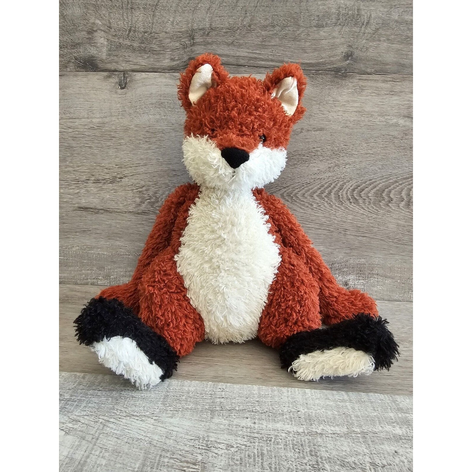 Jellycat Finley Fox Dark Red Fox Curly Fox Plush Toy Sitting