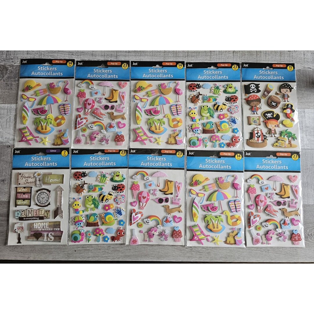 Sticker Lot Scrapbooking 3D Stickers Pirates Kids Hearts Summer Swim