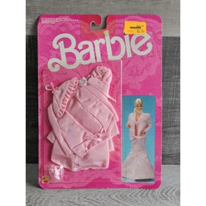 Vintage 1986 Barbie Fancy Frills Lingerie Roze Nachtjapon # 3182 Mattel NIP