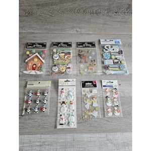 Sticker Lot Christmas Scrapbooking 3D Stickers Holiday Winter RARE Jolee&#39;s #139