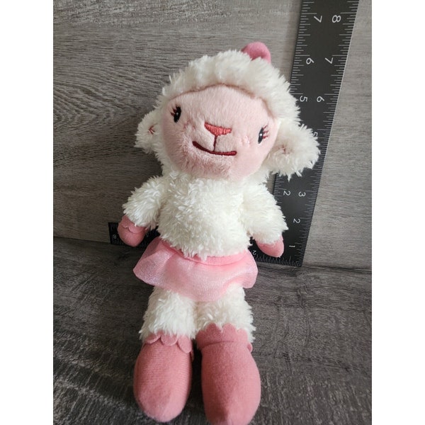 Disney Store Doc McStuffins Lambie Bean Plush 9" Ballerina Pink Tutu Lamb Talks