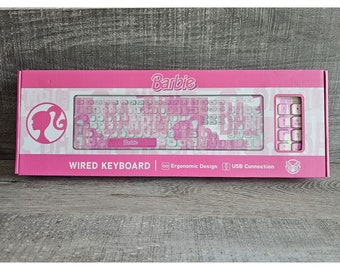 NEW Barbie Doll Wired Computer Keyboard w/USB Connection and Ergonomic Design