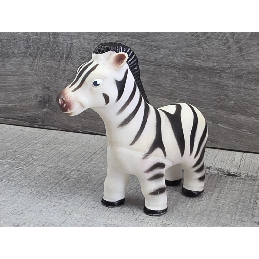 Zebra Squeezy Plastic Vinyl Toy Safari Animal Zoo Animal 3