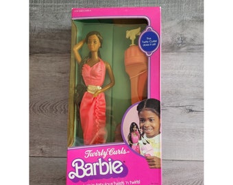 Vintage 1982 Mattel Barbie Twirly Curls African American Doll 5723 HTF New