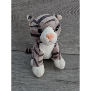 Zabawka Vintage Cat Kitten Cuddle Toys Grey Tabby Mini Pluszowa Zabawka 5”