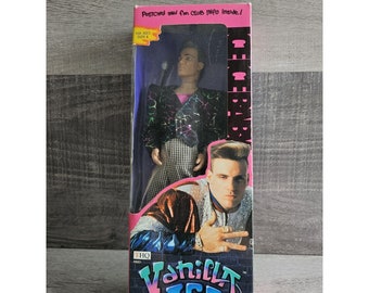 VTG 1991 Vanilla Ice figurine articulée poupée neuve dans la boîte THQ #9001 Ice Ice Baby rappeur