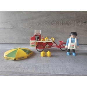 VTG PLAYMOBIL Hotdogwagenhouder en figuren 3848 - City Zoo Park Lot