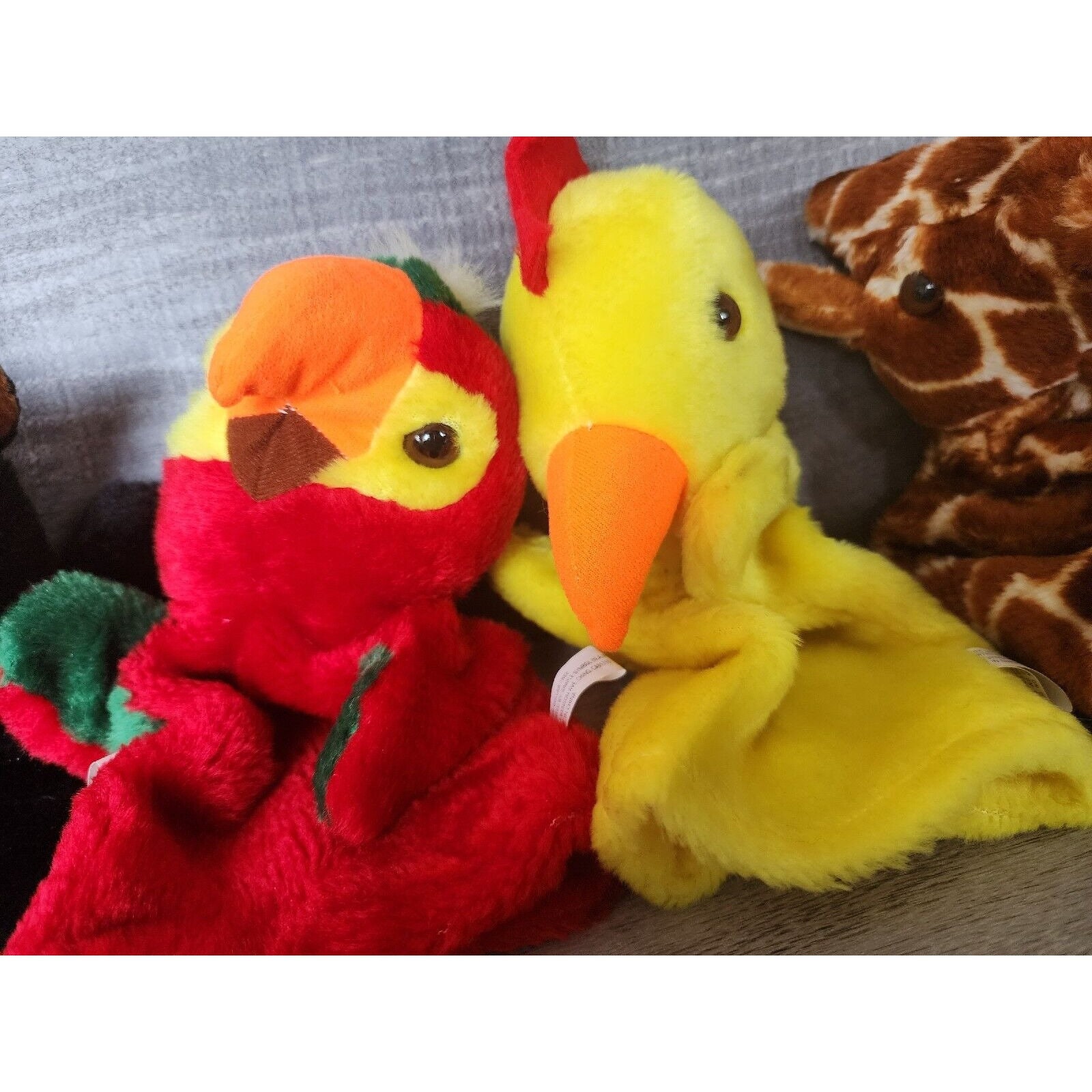 Dollar Tree Hand Puppet Plush LOT of 5 Alligator Parrot Bear Giraffe