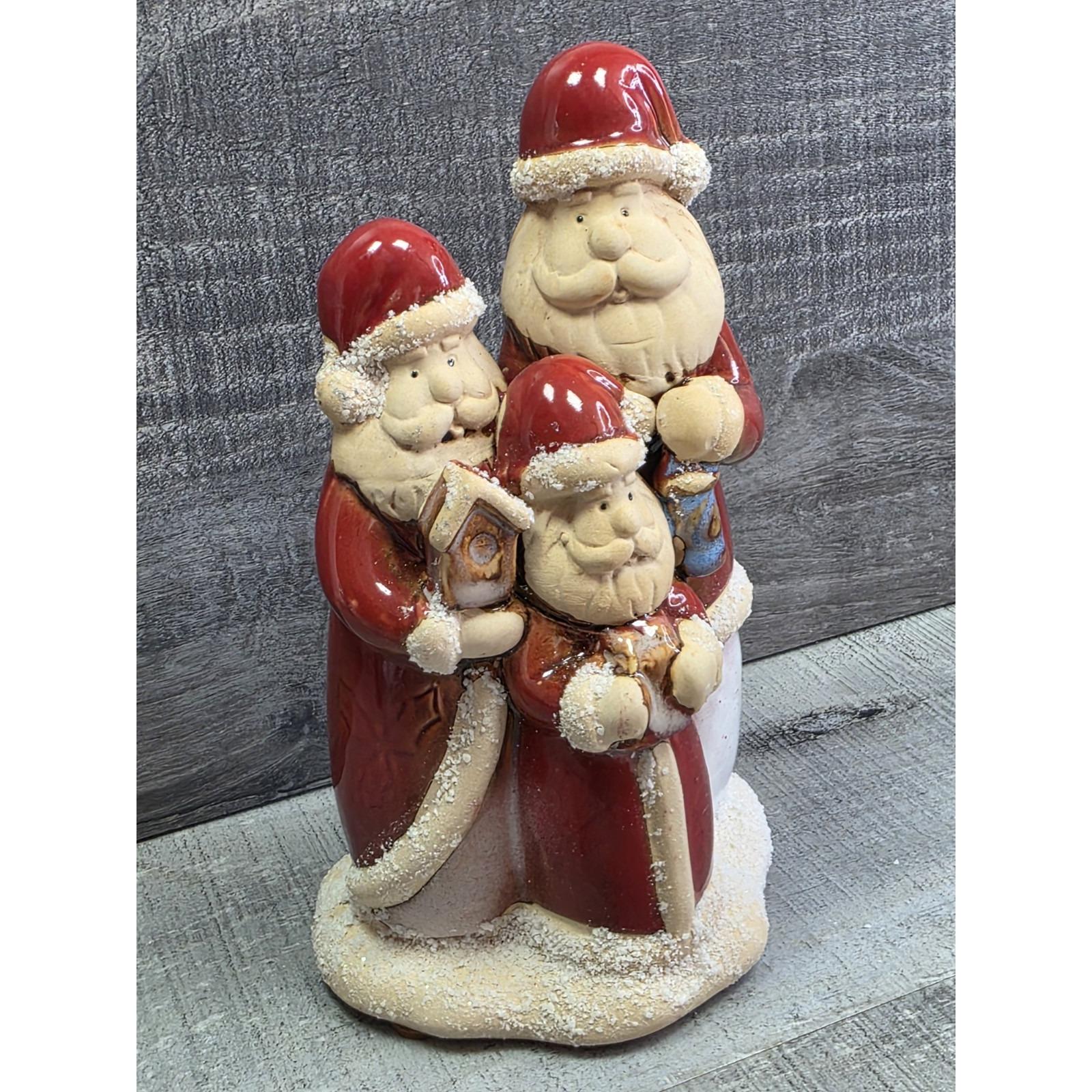 サンタクロース トリオ 7.5インチ 陶器製 磁器製 置物 クリスマス